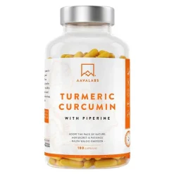 Aavalabs Kurkuma Kapseln-Curcumin + Piperin vegan Kapseln, 180 St