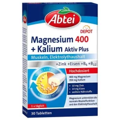 Discount Abtei Magnesium 400 + Kalium Tabletten, 30 St