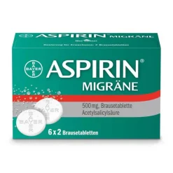 Aspirin Migräne Tabletten|Kopfschmerztabletten-Migräne Brausetabletten, 12 St