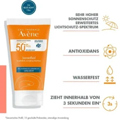 Avene Lsf 50+|Gesicht-Sonnenfluid SPF 50 + , 50 ml