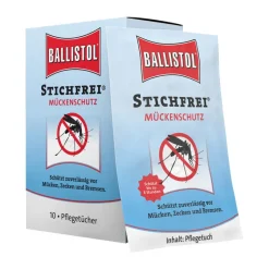 Ballistol Zeckenspray|Mückenschutz-Stichfrei Mückenschutz Tuch, 10 St