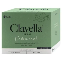 Clavella Vitamin B9 (Folsäure)|Schwangerschaft-Premium Pulver Beutel, 60X2.1 g