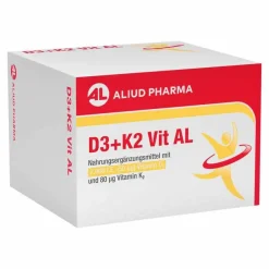 Aliud Pharma Vitamin K|Vitamin D (Colecalciferol)-D3 + K2 Vit AL 2000 I.E. / 80 µg Kapseln, 90 St