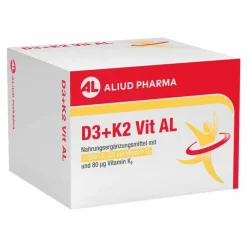 Aliud Pharma Vitamin K|Vitamin D (Colecalciferol)-D3 + K2 Vit AL 1000 I.E. / 80 µg Kapseln, 90 St