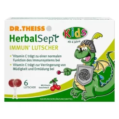 Kinder Dr. Theiss Vitamin C (Ascorbinsäure)|Immunsystem-Herbalsept Immun Lutscher Kids D NEM, 6 St