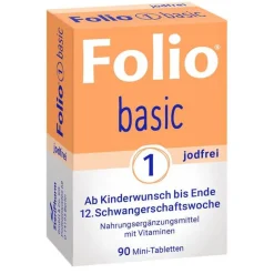 Folio Schwangerschaft|Kinderwunsch Tabletten-1 basic jodfrei Filmtabletten, 90 St