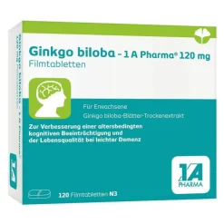 1A Pharma Ginkgo|Durchblutungs Tabletten-Ginkgo biloba - 1 A Pharma® 120 mg Filmtabletten, 120 St