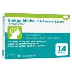 1A Pharma Ginkgo|Durchblutungs Tabletten-Ginkgo biloba - 1 A Pharma® 120 mg Filmtabletten, 30 St