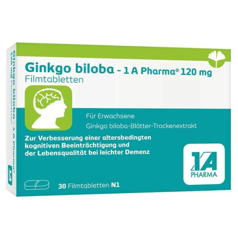 1A Pharma Ginkgo|Durchblutungs Tabletten-Ginkgo biloba - 1 A Pharma® 120 mg Filmtabletten, 30 St