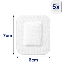 Hansaplast Wundpflaster|Heftpflaster-SENSITIVE XL Wundverband steril 6x7 cm, 5 St