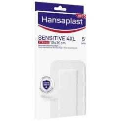 Hansaplast Wundpflaster|Heftpflaster-SENSITIVE 4XL Wundverband steril 10x20 cm, 5 St