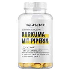 Balasense Kurkuma Kapseln-Kurkuma mit Piperin 600 mg, 90 St