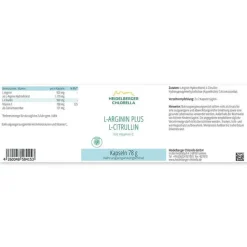 Outlet Heidelberger Chlorella L-Arginin Plus L-Citrullin Kapseln, 78 g