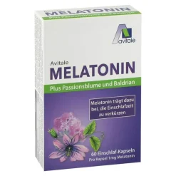 Avitale Melatonin + Passionsblume + Baldrian Kapseln, 60 St