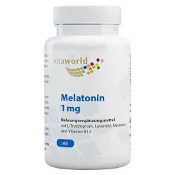 Vitaworld Melatonin Tabletten-Melatonin Kapseln 1 mg, 60 St
