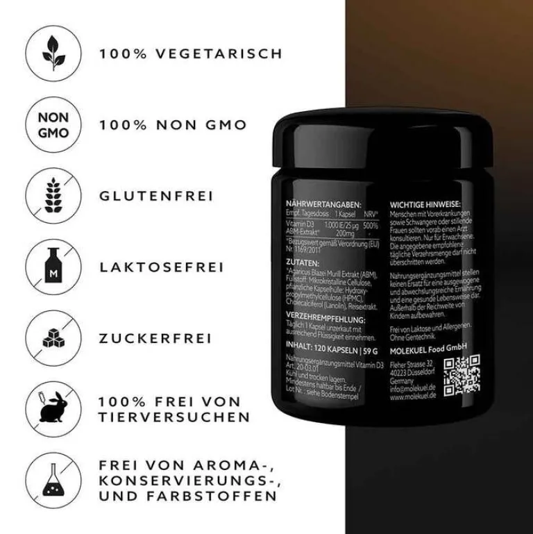 Outlet Molekuel Premium Vitamin D3-Formel, 120 St