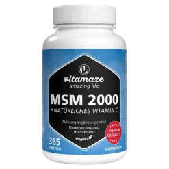 Best Vitamaze MSM 2000 + Vitamin C Acerola Extrakt Tabletten, 365 St