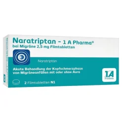1A Pharma Migräne Tabletten-Naratriptan bei Migräne 2,5 mg Filmtabletten, 2 St