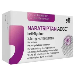ADGC Migräne Tabletten-NARATRIPTAN ® bei Migräne 2,5 mg Filmtabletten, 2 St