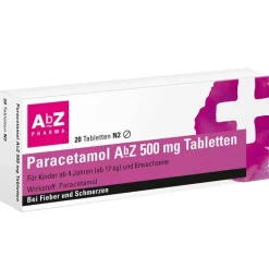 AbZ Paracetamol|Kopfschmerztabletten-Paracetamol 500 mg Tabletten, 20 St