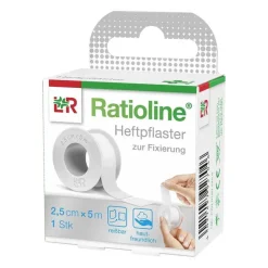 Ratioline Heftpflaster-acute Heftpflaster 2,5 cm x 5 m, 1 St