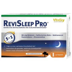Vision Healthcare Melatonin Tabletten-Revisleep Pro Schlafunterstützung mit Melatonin Kapseln , 30 St