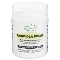 Hannes pure Lebenslust Rosenwurz|Erschöpfung-Rhodiola Rosea 3% Vegi Kapseln, 180 St