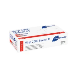 Meditrade GmbH Vinylhandschuhe|Untersuchungshandschuhe-Vinyl Handschuhe Stretch puderfrei Größe L, 100 St