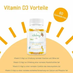 Clearance Vitabay Vitamin D3 1.000 I.E. Fruchtgummis Orange veg.Kids, 60 St