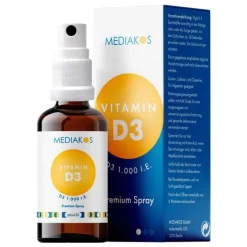 Clearance Mediakos Vitamin D3 1000 I.E. Premium Spray, 20 ml